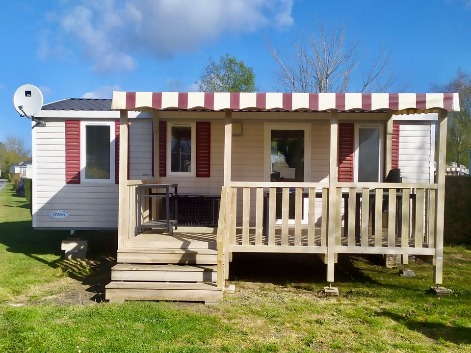 Au Joyeux Faune - Mobil home - Mobilhome 6 personnes - JF402 - 3ch - 32 m2 - terrasse semi couverte - clim - lave-linge