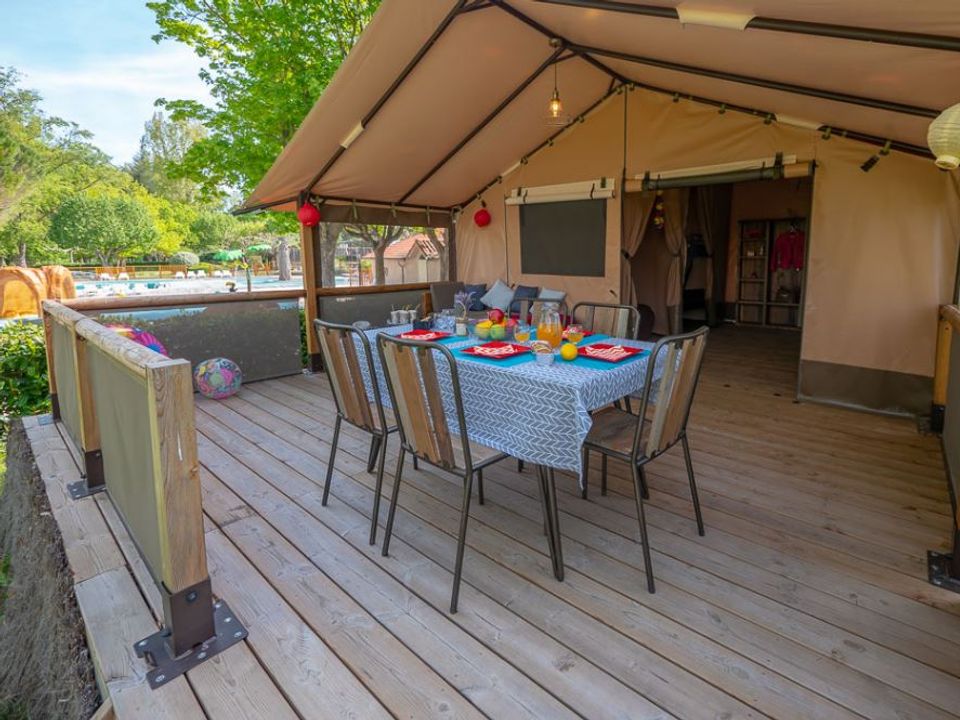Millau - Tente meublée - Tente en toile et en bois 5 personnes - Lodge 2 chambres (sans sanitaires)