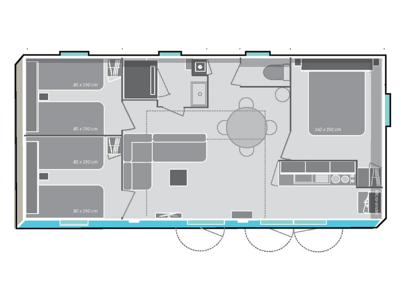 Oléron Loisirs - Mobil home - Mobil-home Premium 6 personnes 3 chambres 34m²