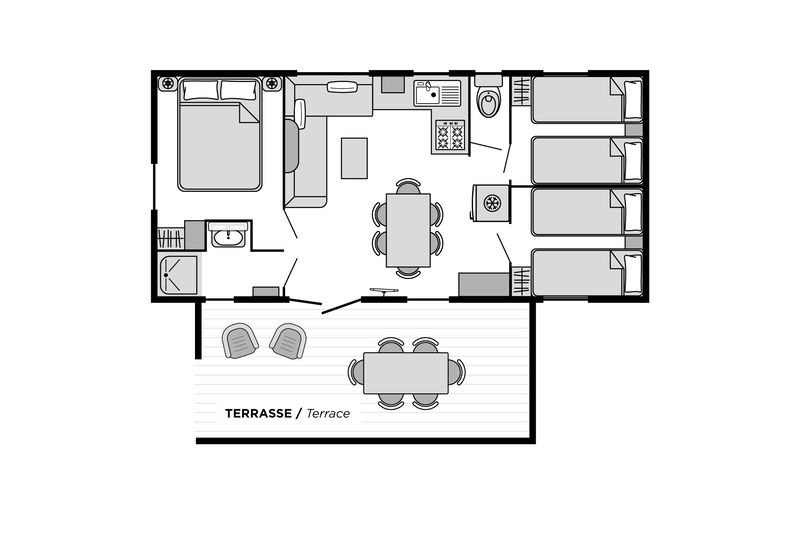 Camping Club Le Littoral - MS Vacances - Mobil home - 6p - Cottage Nirvana CLASSIC climatisé