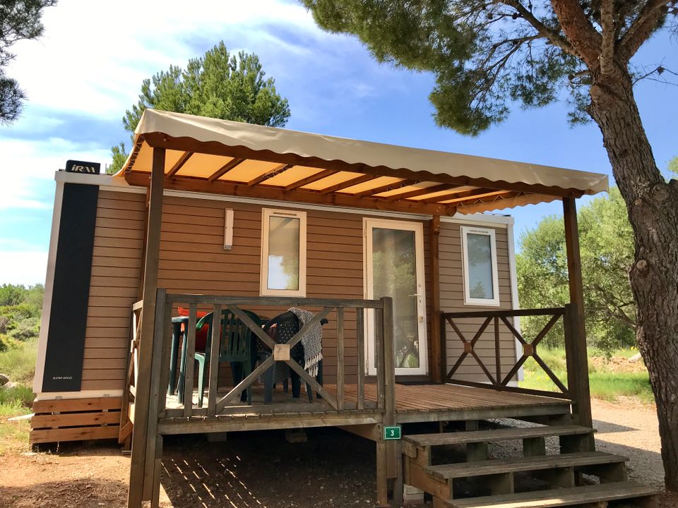 Le Fun - Mobil home - Mobilhome 4 personnes - Hawaii 21.70m², 2 chambres, climatisation+terrasse couverte 11m². Neuf