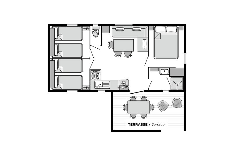 Camping Club Les Tamaris - MS Vacances - Mobil home - 6p - Cottage Venezia CONFORT climatisé