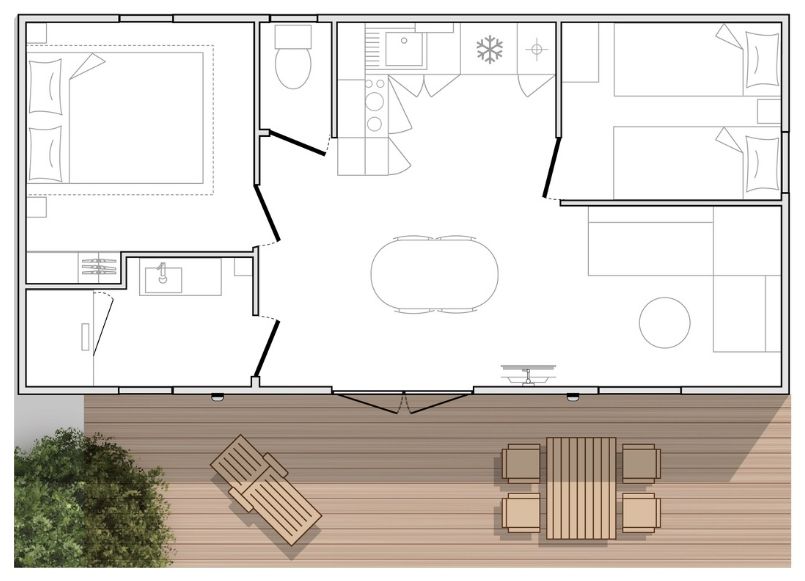 Le Clos Virgile - Mobil home - Mobil-home Mahana 6 personnes 2 chambres 30m²