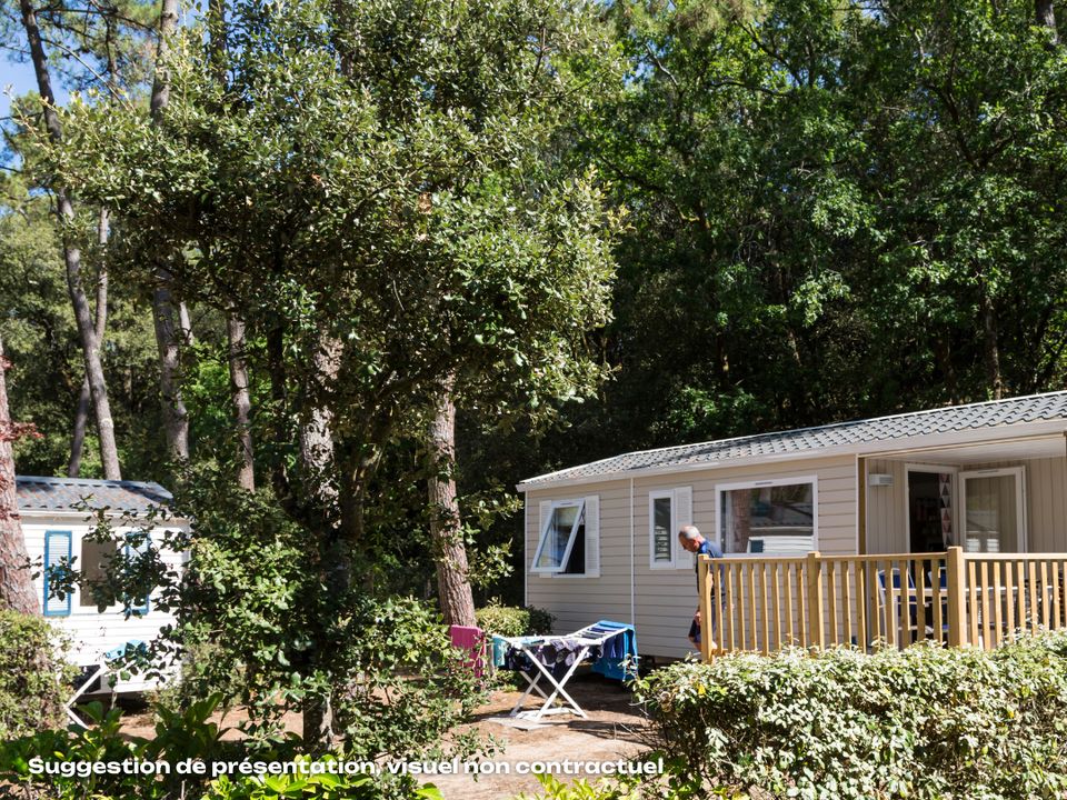 Les Dunes - Mobil home - Mobilhome 4 personnes - Confort 24m² - 2 chambres - Grande terrasse - TV