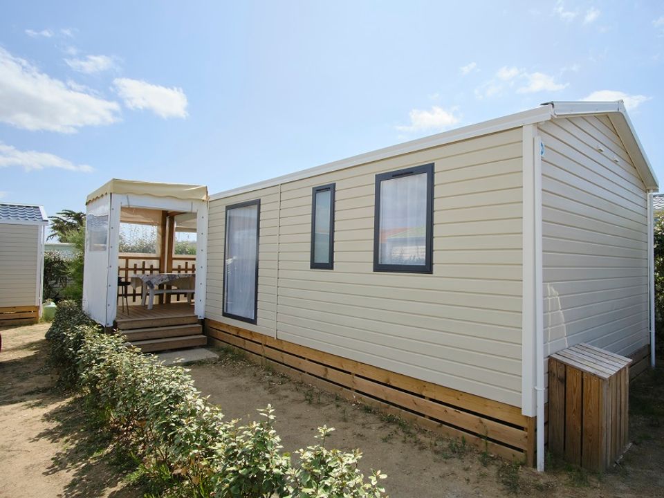 Les Dunes - location vacances - Mobilhome 6 personnes - Mobil-home Family TV LV Wifi Plancha - 3 chambres - 6 pers