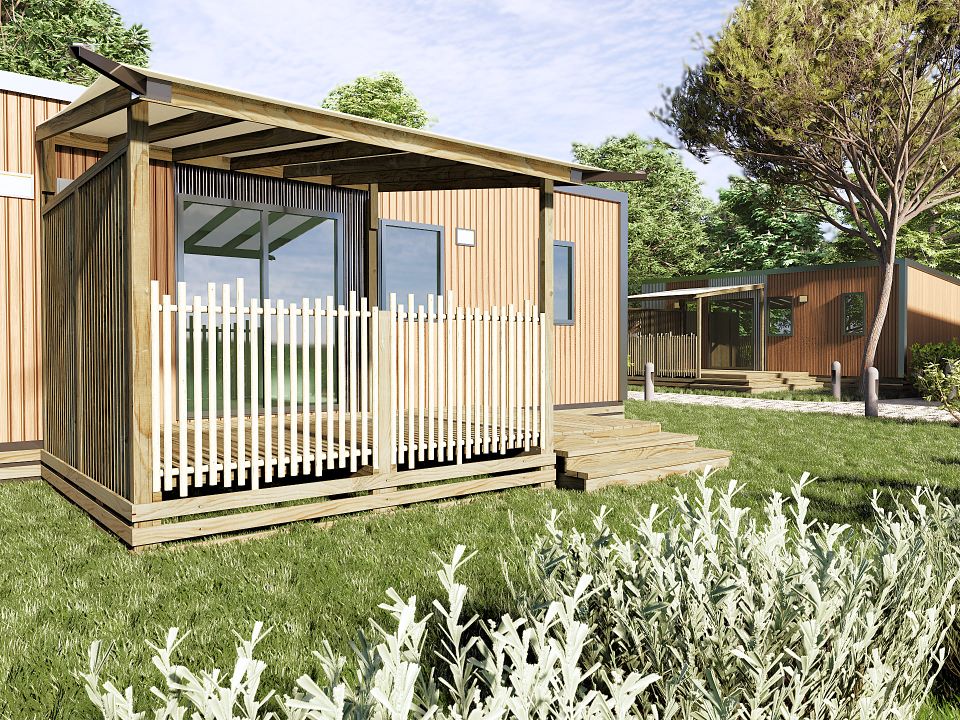 Le Bois Soleil - Mobil home - Mobilhome 2 personnes - Plage Plus 18.6m² (1 chambre) + TV + Clim + Lave-vaisselle