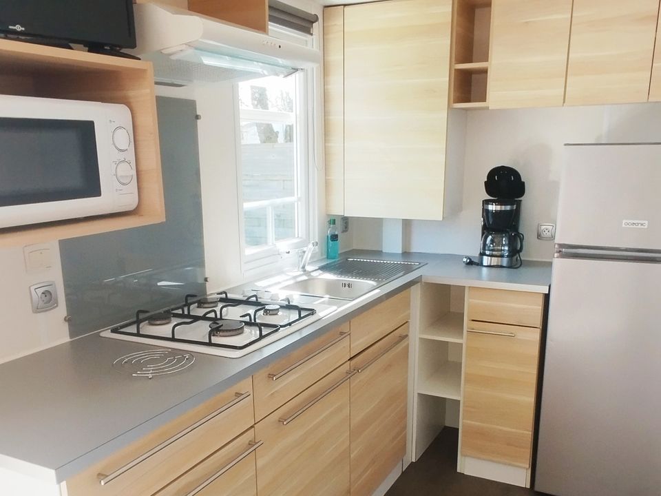 Camping de la Baie - Mobil home - Mobilhome 4 personnes - Mobil-Home Privilège 2 ch. - Terrasse non couverte - 30 m2