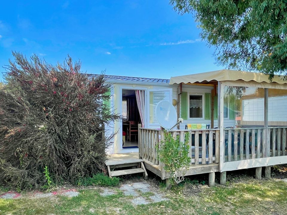 Le Welcome - Mobil home - Mobilhome 6 personnes - MH 2CH VINTAGE - TERRASSE SEMI COUVERTE