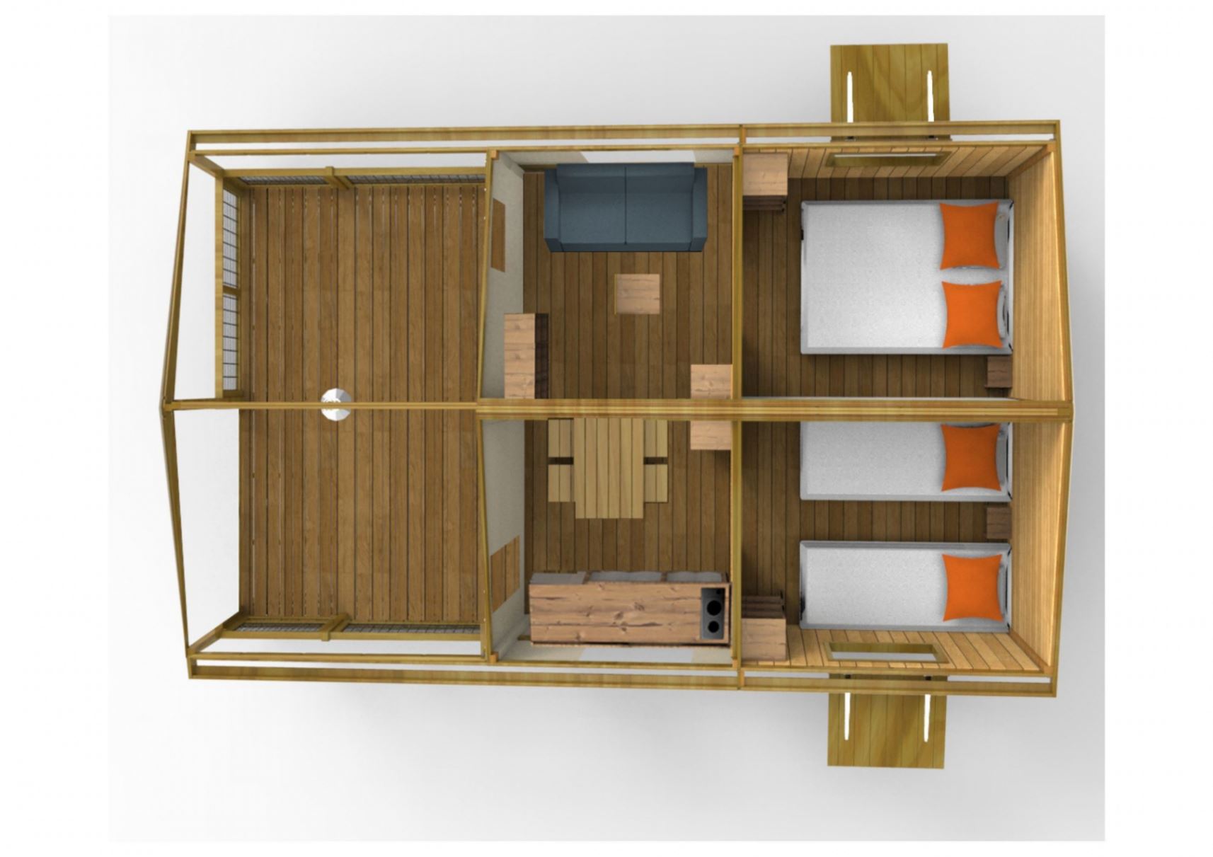 L'Océan - Bungalow - Bungalow Junior 5 personnes 2 chambres 20m²
