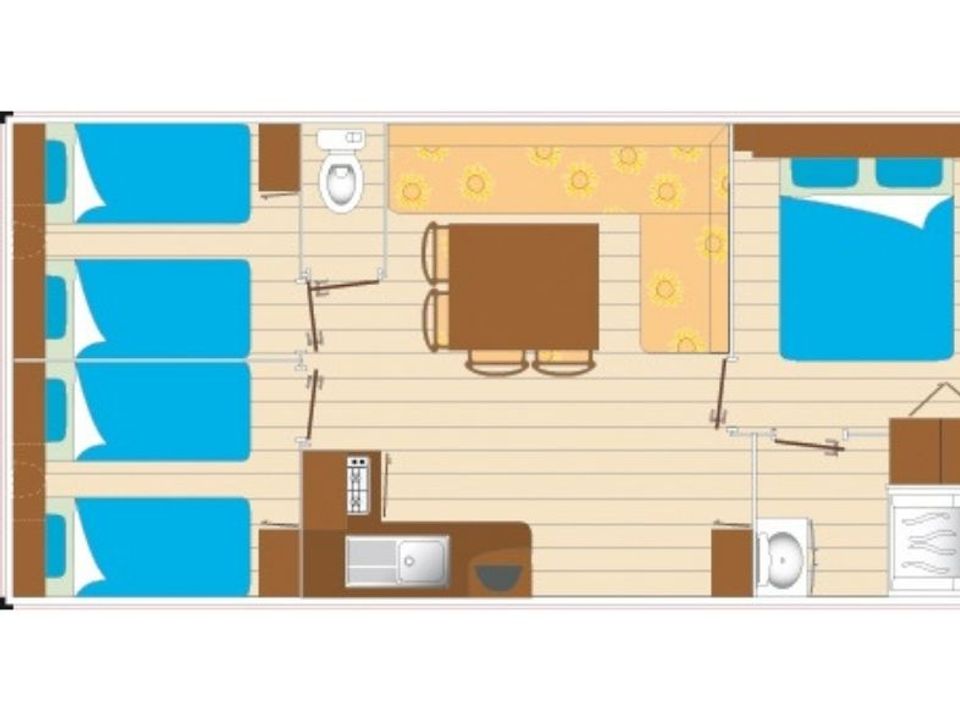 Les Flots Bleus - Mobil home - Mobilhome 6 personnes - Loisir 6 personnes 3 chambres 30m²