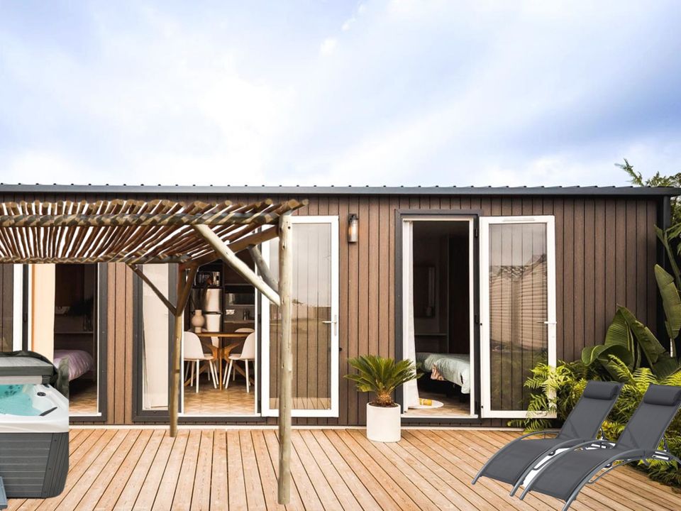 Le Héron - Mobil home - Mobilhome 4 personnes - Mobil-home Luxe SPA climatisé - 2 chambres - 2 salles de bain - 2 WC (année 2025)