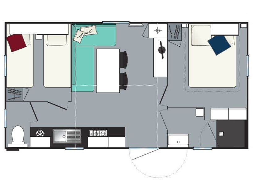 Le Nid d'été - Mobil home - Mobil-home Evasion 6 personnes 2 chambres 28m²