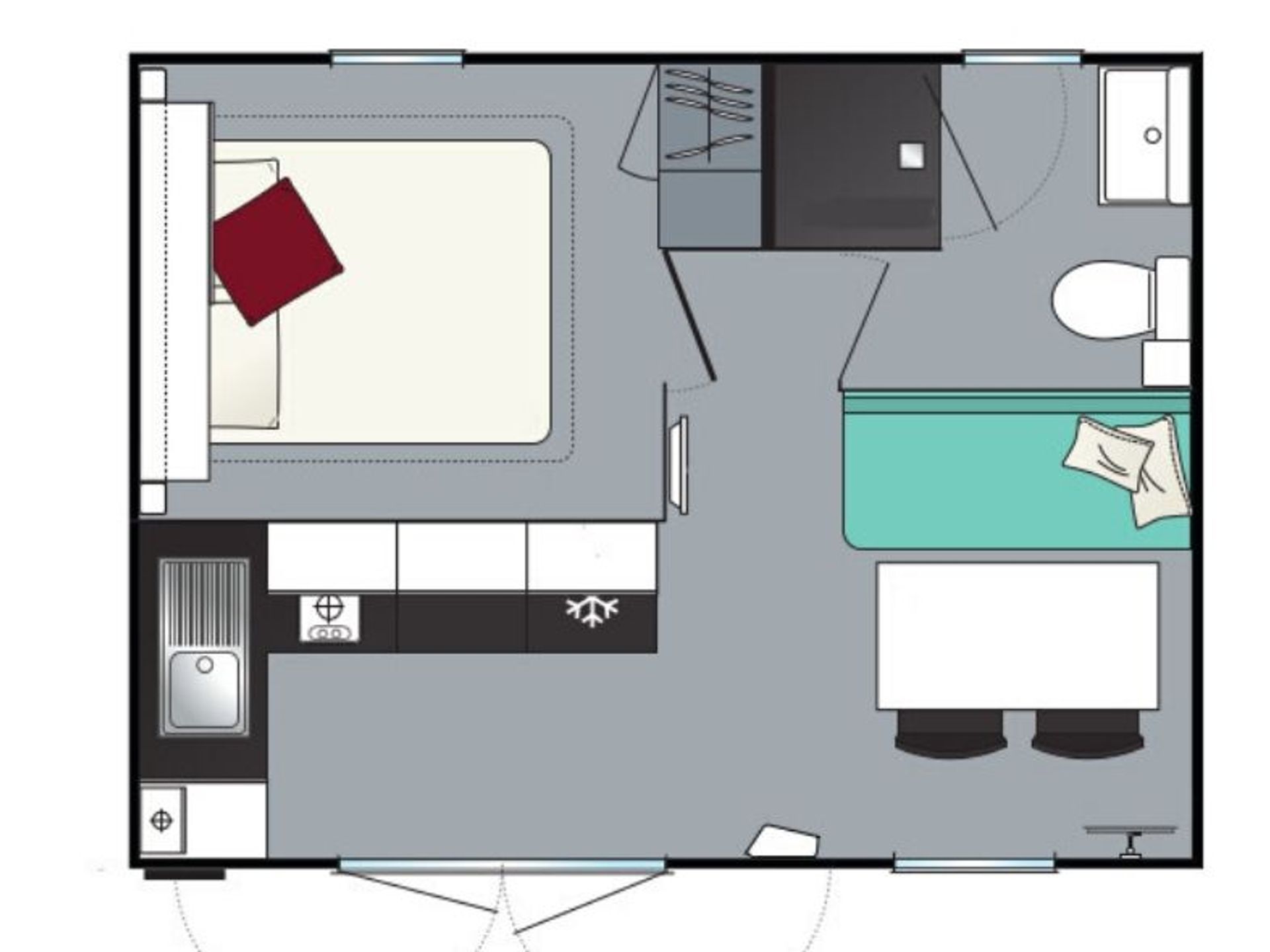 Le Nid d'été - Mobil home - Cocoon 4 personnes 1 chambre 18m²