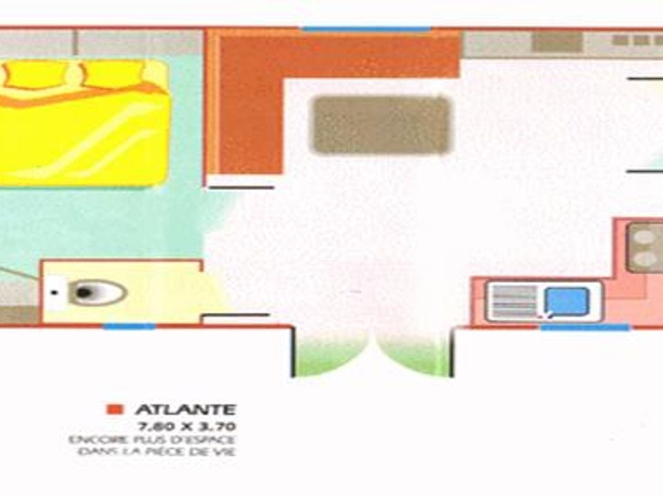 Les 4 Saisons - Mobil home - Mobilhome 4 personnes - AULUS : 1 salle d'eau sans terrasse couverte