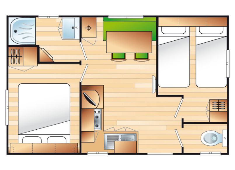 La Maïre - Mobil home - Mobil-home Cocoon 4 personnes 2 chambres 23m²