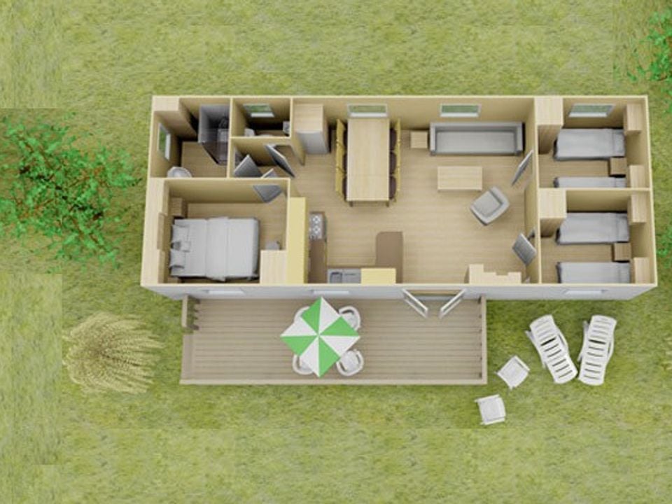 Domaine de La Roudelière - Mobil home - Mobilhome 6 personnes - Mobil-home | Comfort XL | 3 Ch. | 6 Pers. | Terrasse surélevée