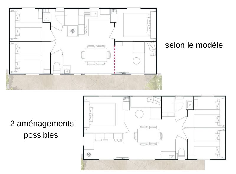 Oléron Loisirs - Mobil home - Mobil-home Loisir+ 8 personnes 3 chambres 30m²