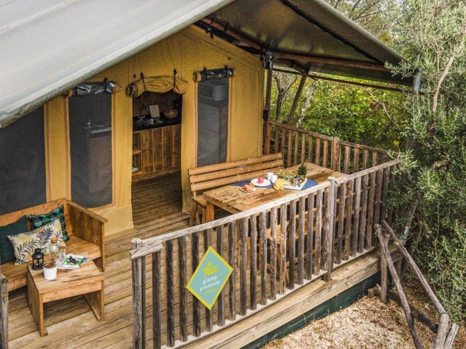 Altomincio Family Park - Tente meublée - Tente en toile et en bois 4 personnes - Tenda