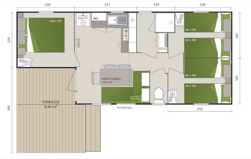 L'Argentière - Mobil home - Sunelia Confort 6pers