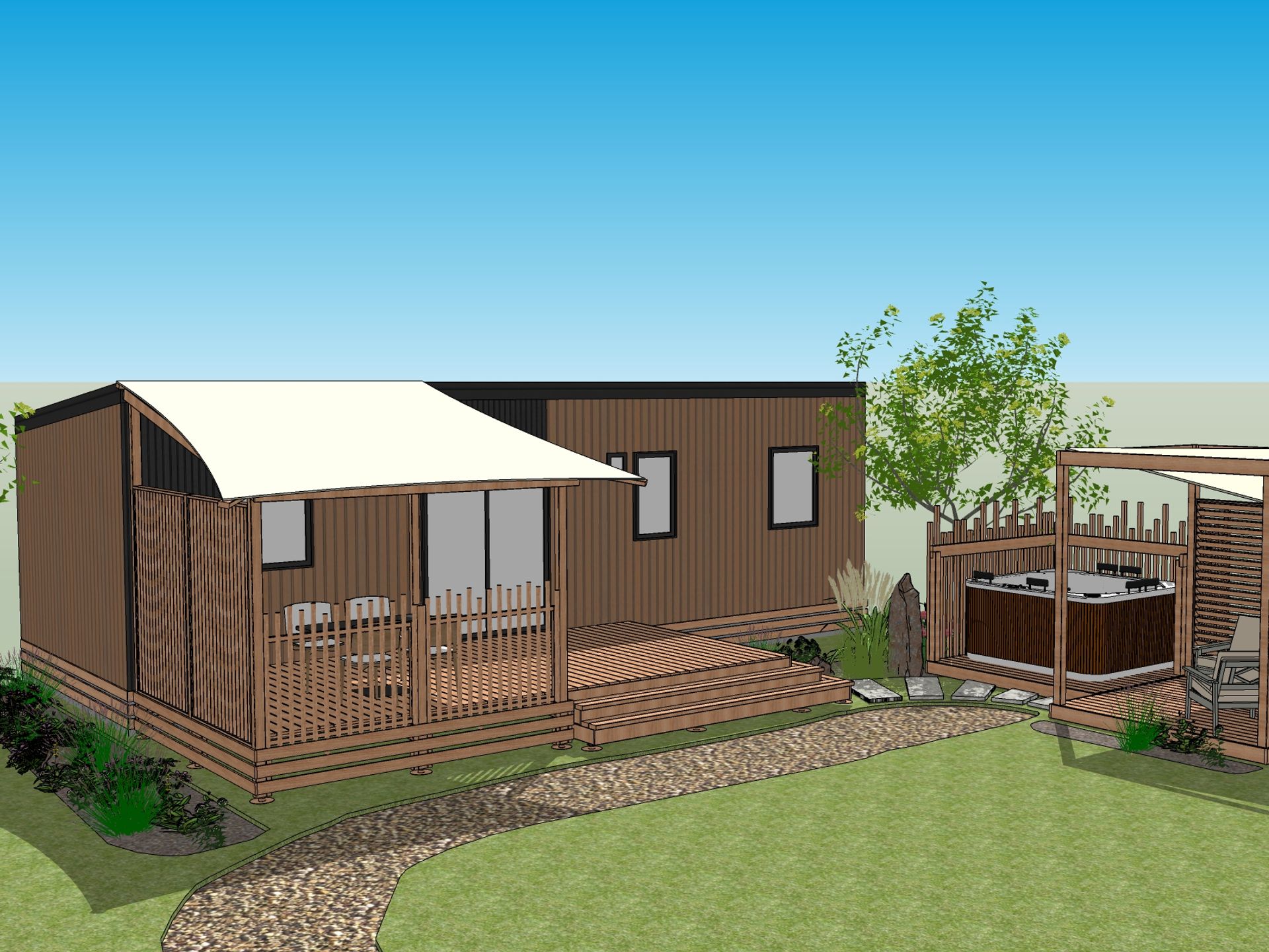 Le Bois Soleil - Mobil home - Premium 3 ch. avec spa (37m²)