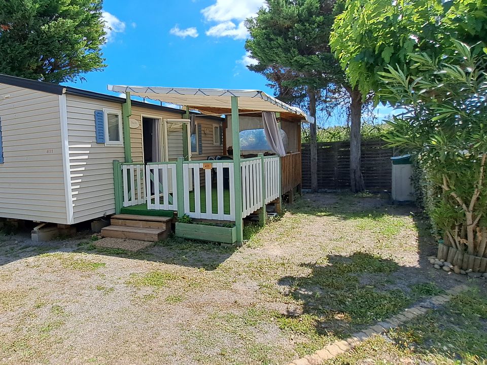 L'Europe - Mobil home - Mobilhome 4 personnes - 2 chambres - 1 salle d'eau - (Clim, TV, Lave-vaisselle, Lave-linge) - Terrasse semi-couverte