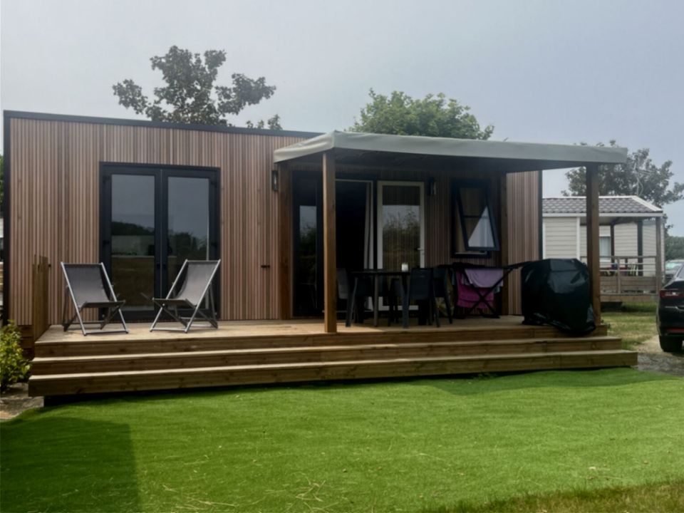 L'Arada Parc - Mobil home - Mobilhome 4 personnes - Cottage 4 personnes 2 chambres Coté Jardin