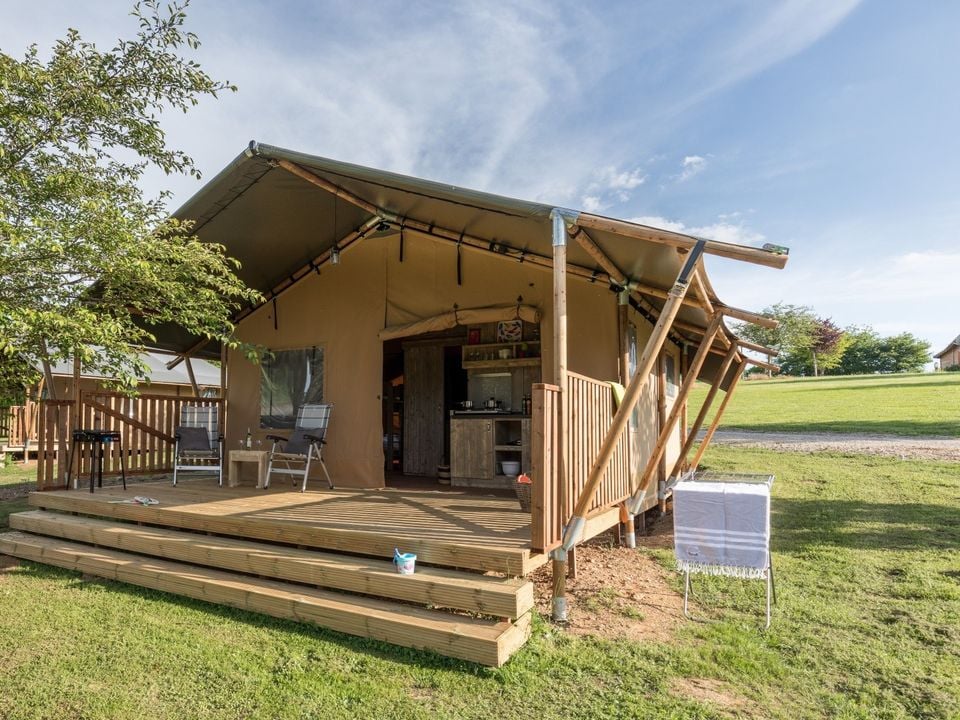 Le Lac de Bonnefon - Mobil home - Tente en toile et en bois 4 personnes - > NOUVEAU Tente Safari Premium 2 chambres