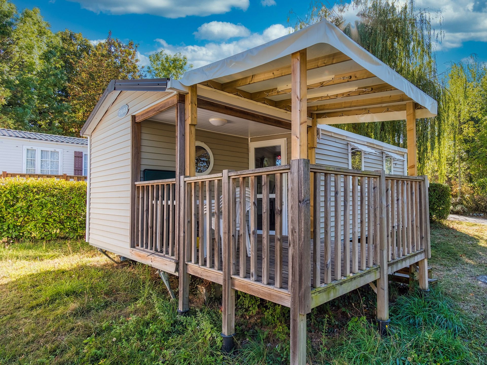 Le Grand Cerf - Mobil home - Confort 4p (27m²) avec terrasse couverte, 2 chambres, climatisé