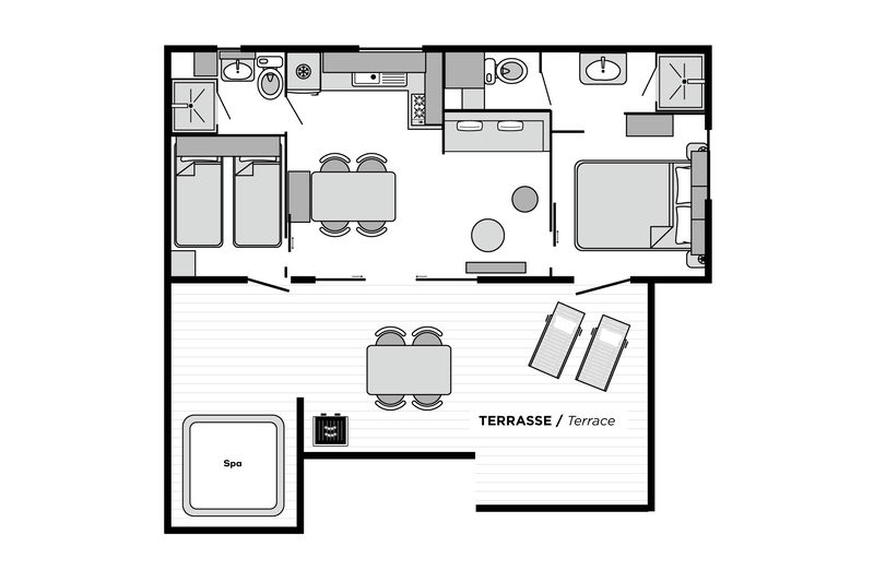 Camping Club Médoc Plage - MS Vacances - Mobil home - 4p - Otello Sabia SIGNATURE & SPA Quartier Piéton