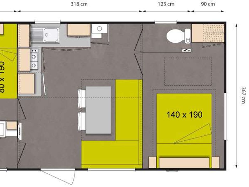 La Ferme - Mobil home - Mobilhome 4 personnes - ELDAPI CONFORT+ 2CH FERME SAMEDI