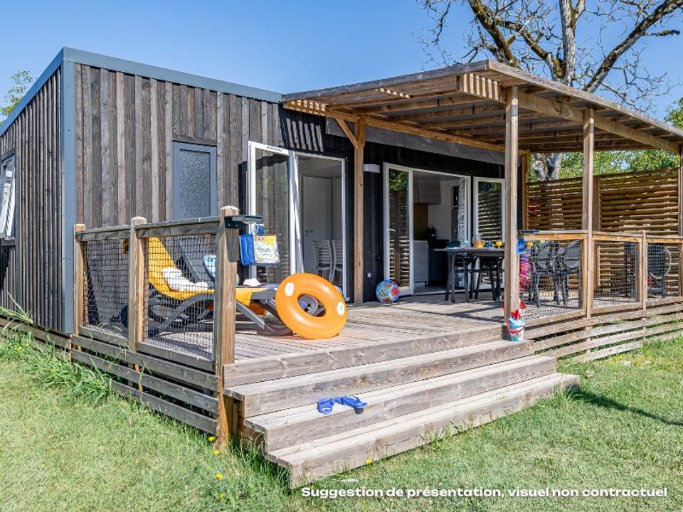 Mas de Champel - Mobil home - Mobilhome 5 personnes - Homeflower Premium 26,5m² - 2 chambres + terrasse + TV + Clim + Draps + Serviettes