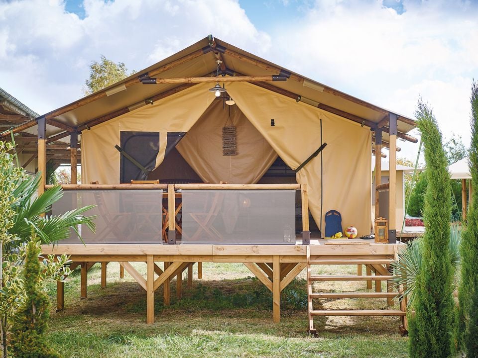 Le Pont - Mobil home - Tente en toile et en bois 5 personnes - Tente Lodge BALI