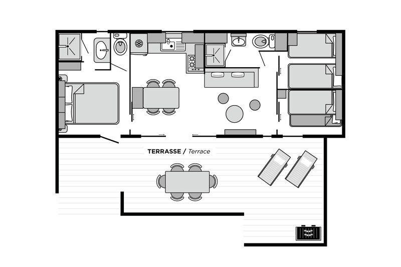 Camping Club Médoc Plage - MS Vacances - Mobil home - 6p - Otello Sabia SIGNATURE - Quartier Piéton