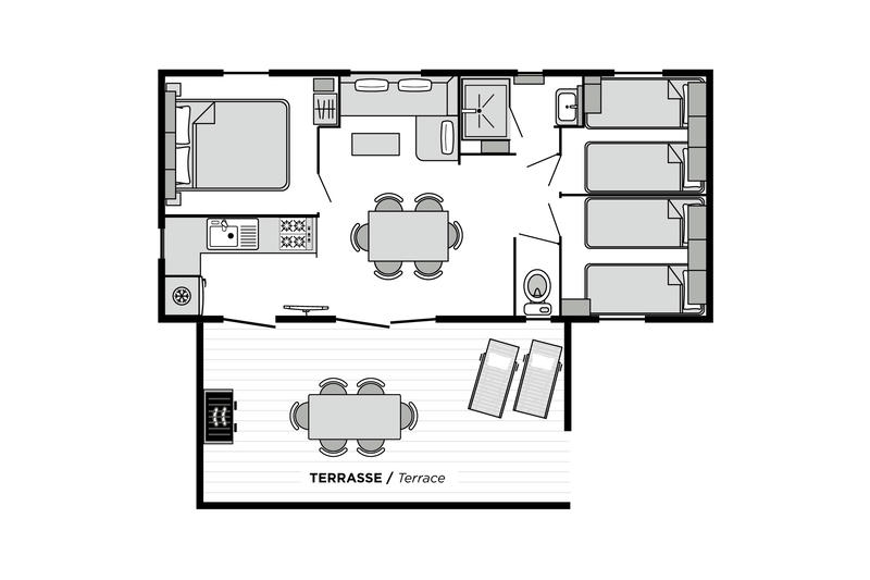 Camping Club La Côte Sauvage - MS Vacances - Mobil home - 6p - Cottage Bahia PREMIUM