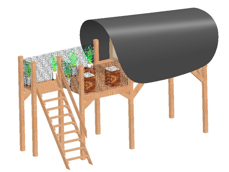 Etang de la Fougeraie - Mobil home - Hébergement 2 personnes - Cocon pilotis