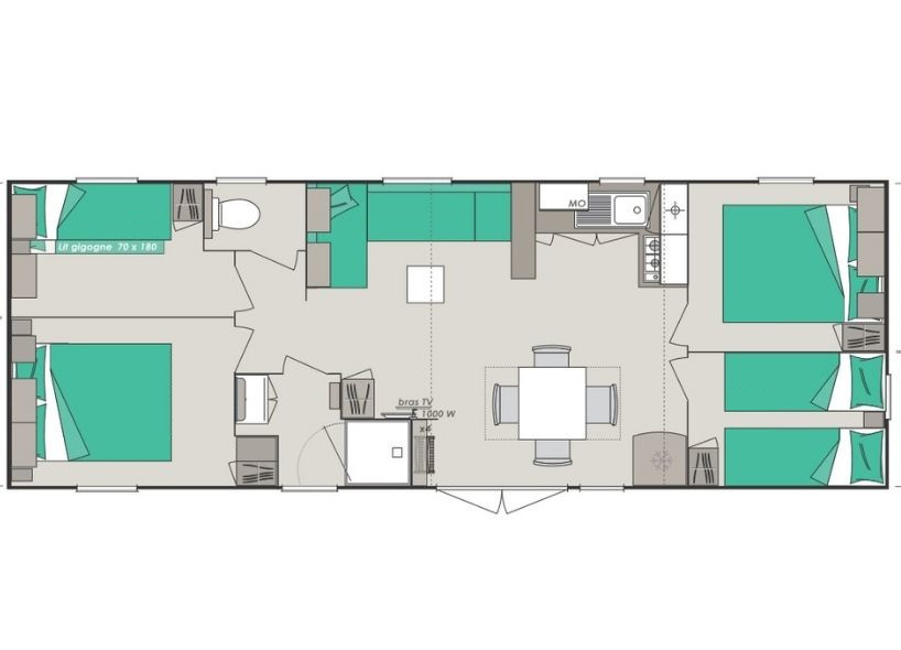 Ker Yaoulet - Mobil home - Mobil-home Loisir 8 personnes 4 chambres 37m²