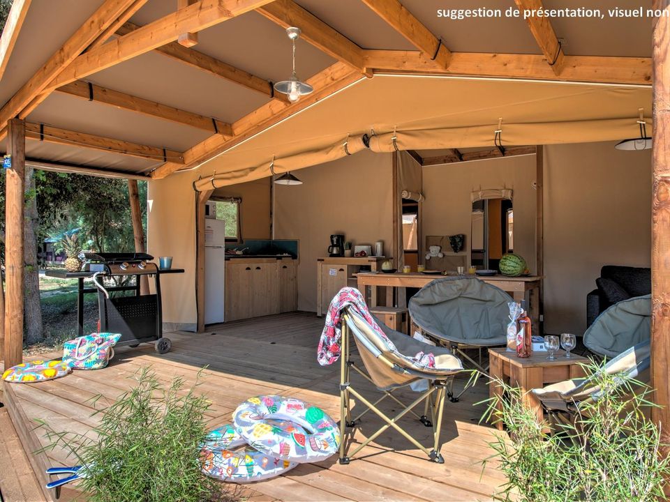 Le Conleau - Tente meublée - Tente en toile et en bois 5 personnes - Cotton Toilée CONFORT+