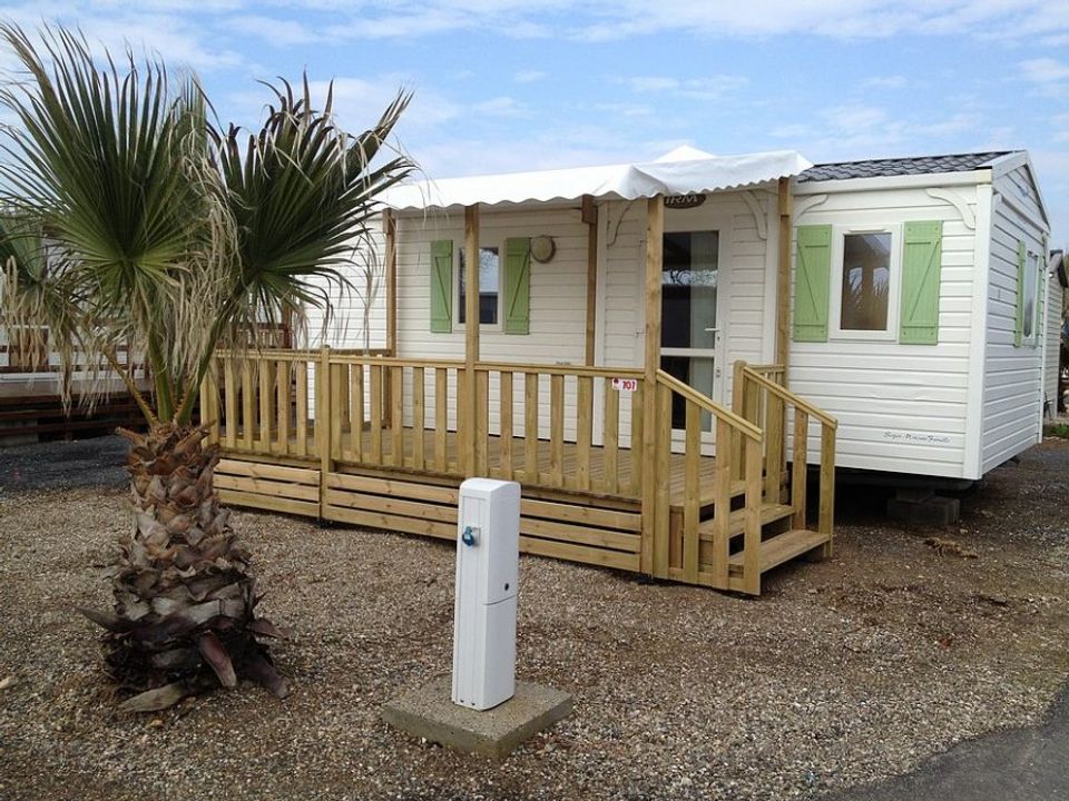 Bleu Marine - Mobil home - Mobilhome 2 personnes - 1 chambre bord d'étang, 16m2 catégorie 1