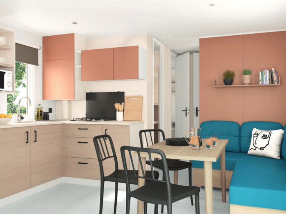 Les Truffières - Mobil home - Mobilhome 6 personnes - Loggia Confort 27,6m² (3ch-6pers) + Terrasse couverte 8m² + TV + Clim