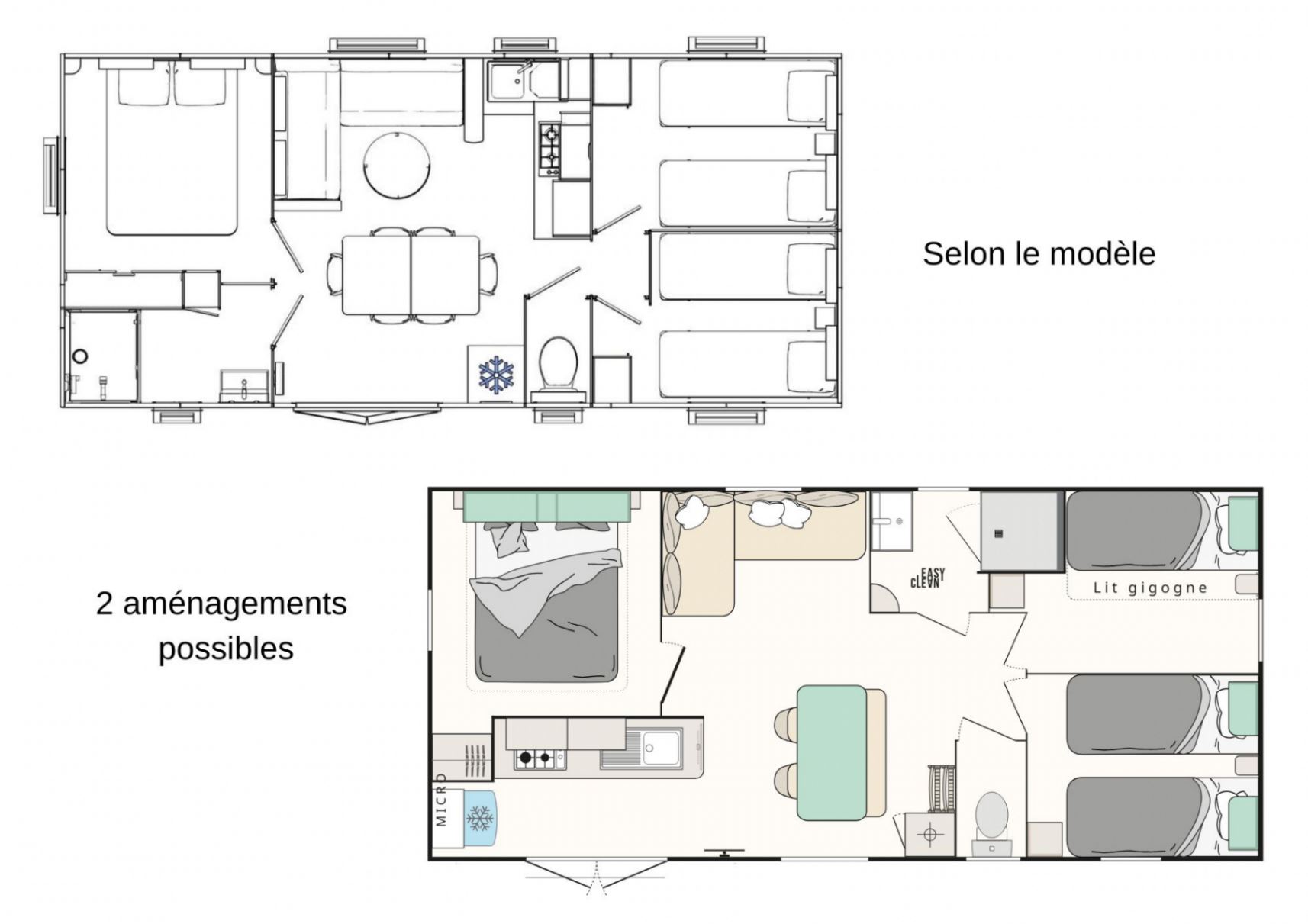 La Riviera - Mobil home - Mobil-home Loisir 8 personnes 3 chambres 30m²