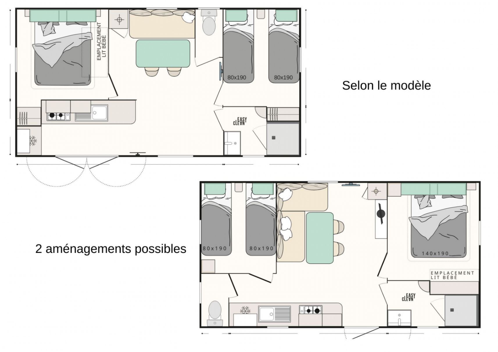 Oléron Loisirs - Mobil home - Mobil-home Evasion+ 7 personnes 2 chambres 28m²