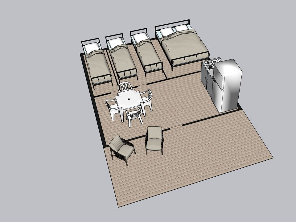 Lanterna Premium Resort - Tente meublée - Tente en toile et en bois 5 personnes - Lanterna - Tente safari Harmony