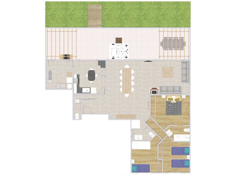 Les Pirons - Mobil home - Villa Balnéo 9 personnes 3 chambres 2 sdb 130m²