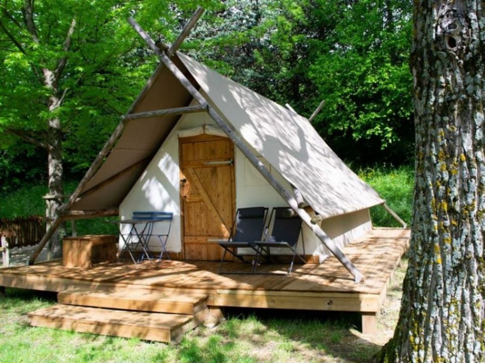 La Pène Blanche - Mobil home - Tente en toile et en bois 4 personnes - LODGE TRAPPEUR 4 pers