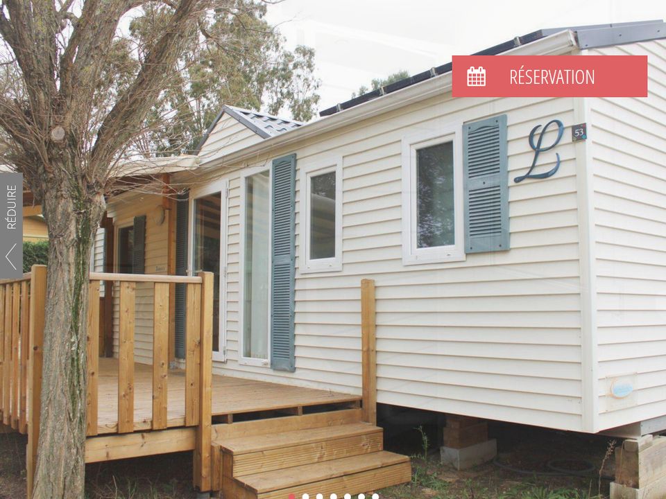 Lou Cabasson - Mobil home - Mobilhome 8 personnes - Le Baou SPA - terrasse couverte