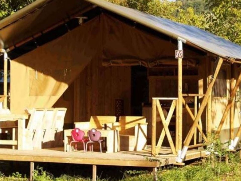 Olva - Mobil home - Tente en toile et en bois 8 personnes - Corsica Lodge 3 chambres - arrivée le samedi en haute saison