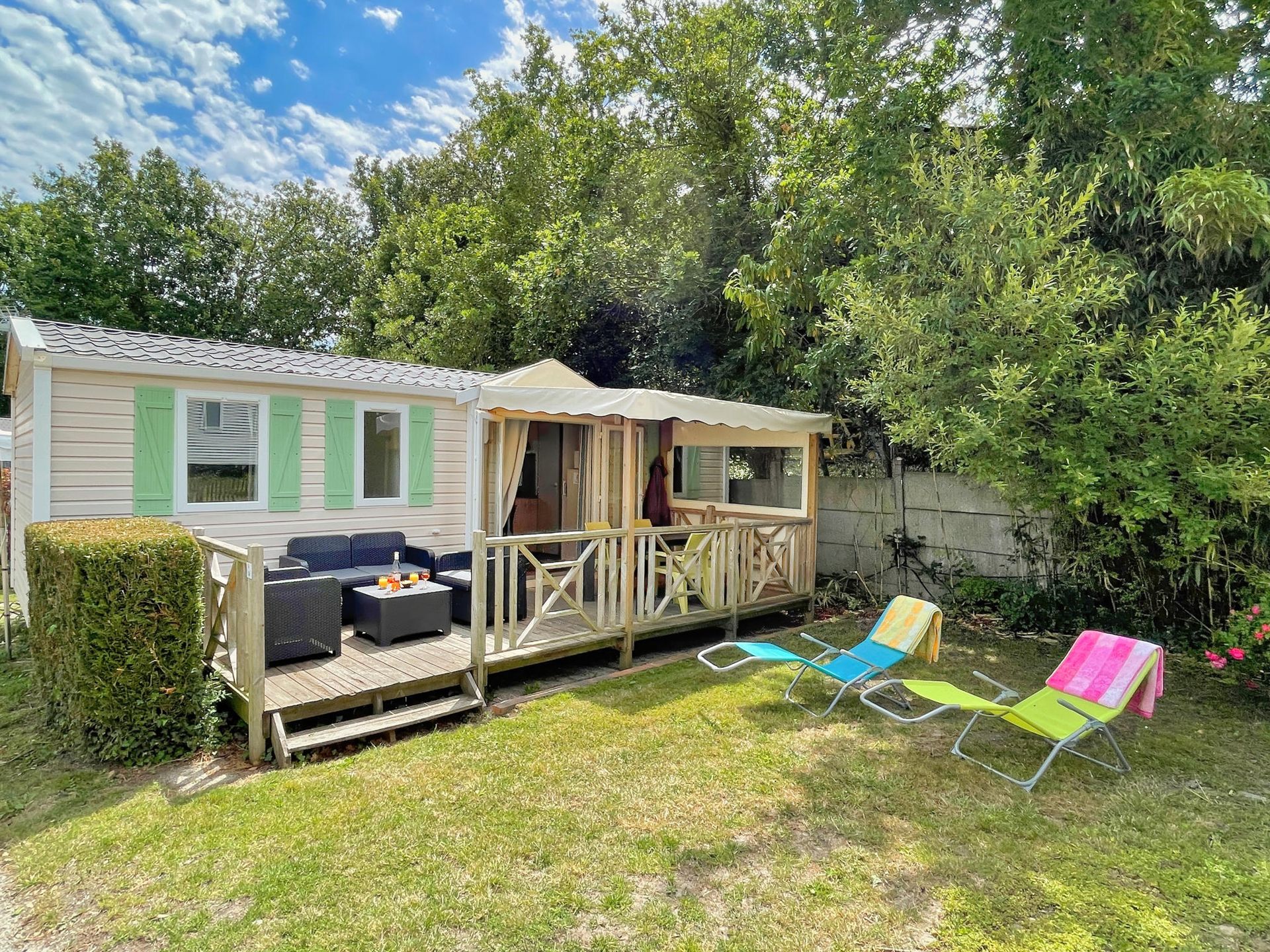 Le Welcome - Mobil home - MH 3CH - TERRASSE SEMI COUVERTE