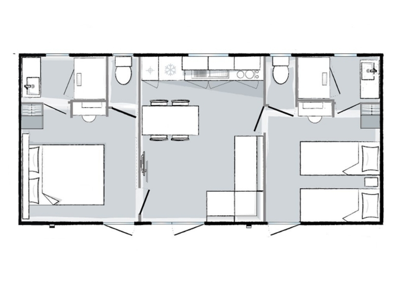Les Ajoncs d'Or - Mobil home - Mobil-home Mahana 6 personnes 2 chambres 2 sdb