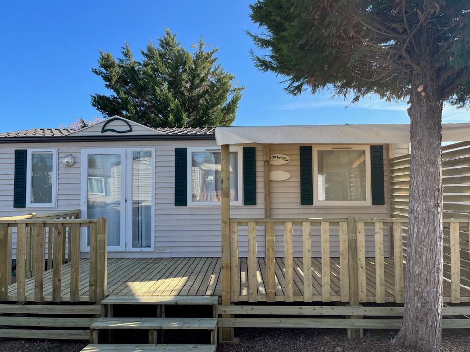 L'Europe - Mobil home - Mobilhome 6 personnes - 006 (3 chambres, 1 salle d'eau) - Clim, TV - Terrasse semi-couverte