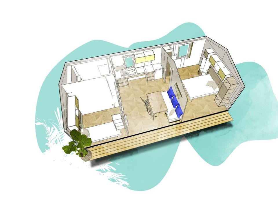 Le Cottage Fleuri - Mobil home - Mobilhome 4 personnes - CONFORT PMR climatisé